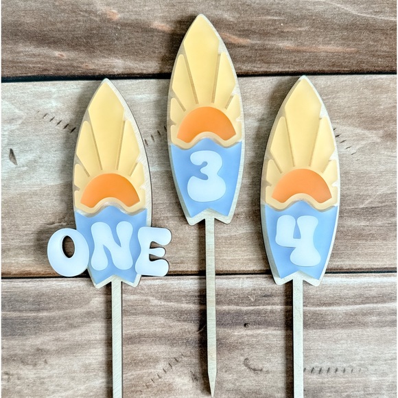 Here comes the one, Surfs up Cake Topper, SurfBoard Cake Topper, The big… - Picture 4 of 4